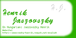 henrik jaszovszky business card